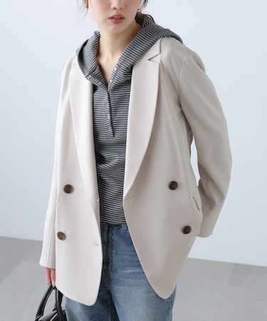 梳毛調合繊ダブルブレストジャケット