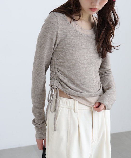 ホルターネックレイヤードサイドドロストカットソー