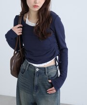 ホルターネックレイヤードサイドドロストカットソー