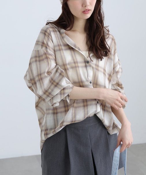 シアーチェックシャツ