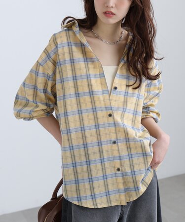 シアーチェックシャツ