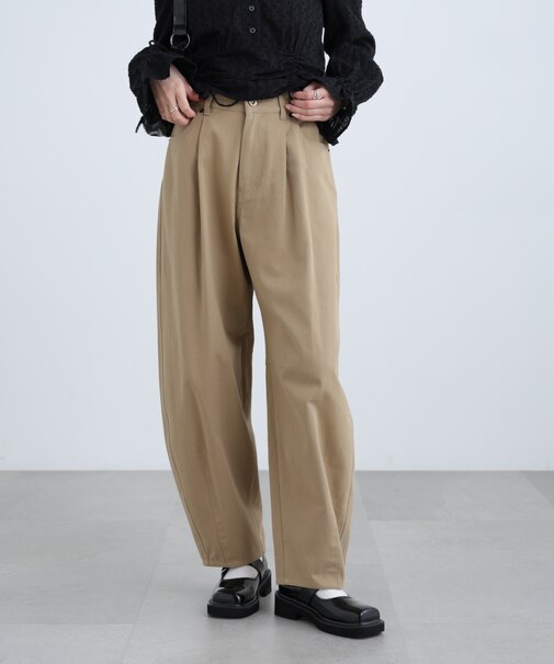 [低身長サイズ／Sシリーズ]ウォッシュドチノカーブパンツ