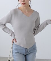 〈MFM〉アシメVネックニット