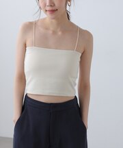 [接触冷感][UV加工]カップ付きショート丈キャミソール