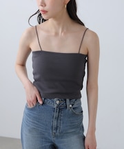 [接触冷感][UV加工]カップ付きショート丈キャミソール