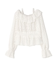 2wayオフショルフリルブラウス