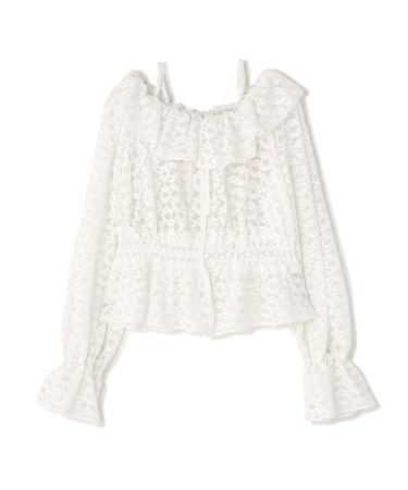 2wayオフショルフリルブラウス