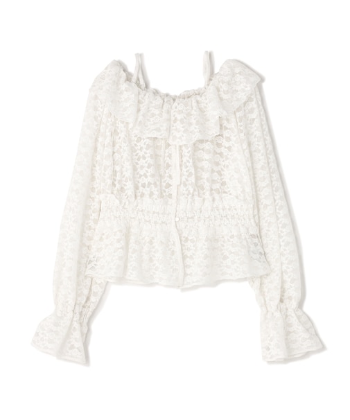 2wayオフショルフリルブラウス