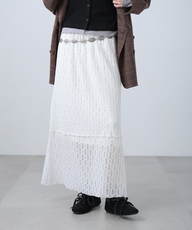 カットレースAラインスカート