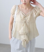 フラワー2wayラッフルブラウス