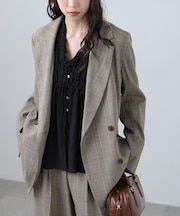 麻調合繊ダブルブレストジャケット