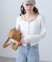 レイヤード風リブリボンカットソー
