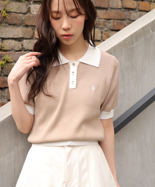 U.S. POLO ASSN.／ユーエスポロアッスン別注／金釦ポロニット