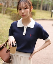 U.S. POLO ASSN.／ユーエスポロアッスン別注／金釦ポロニット