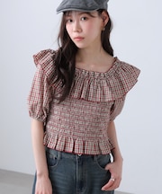 2wayオフショルペプラムブラウス