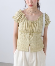 フレンチスリーブジャガードカットソー