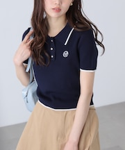 配色コンパクトポロニット