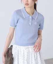 配色コンパクトポロニット