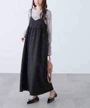 チェックジャガードキャミワンピース