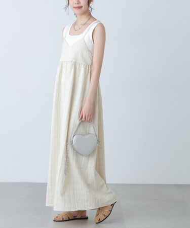 チェックジャガードキャミワンピース