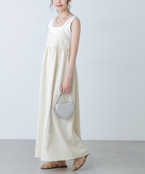 チェックジャガードキャミワンピース