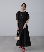 ランタンスリーブバックリボンワンピース