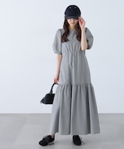 ランタンスリーブバックリボンワンピース