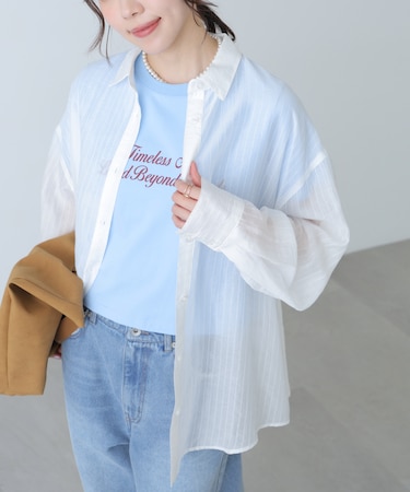 シアーダブルストライプシャツ