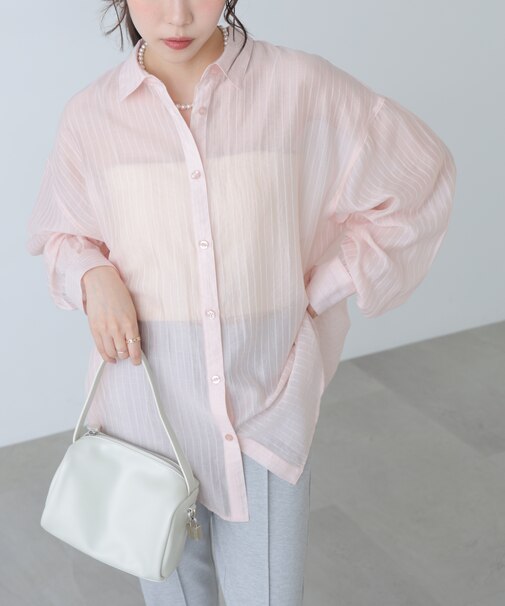 シアーダブルストライプシャツ
