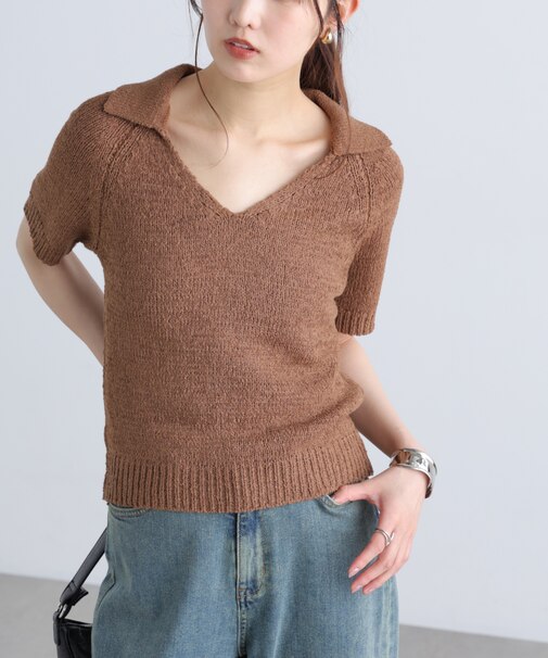 テープヤーン半袖ニット