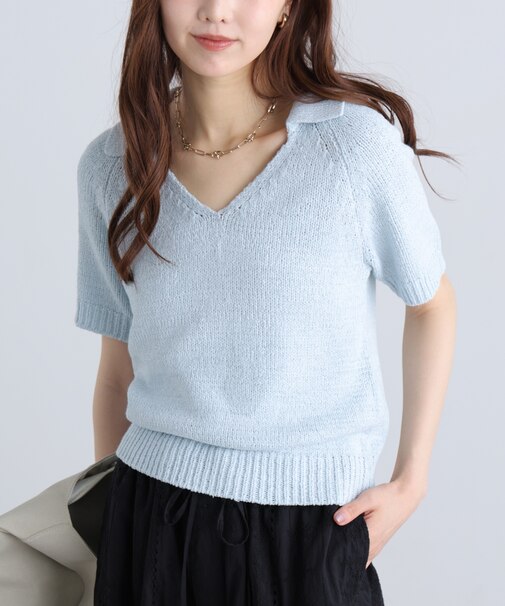 テープヤーン半袖ニット