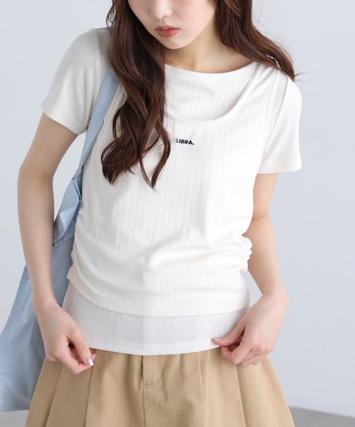 針抜きテレコTシャツタンクセット