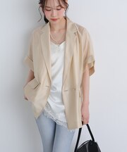 〈MFM〉金ボタンシアー半袖ジャケット