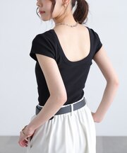 〈MFM〉バックオープン半袖カットソー