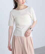 〈MFM〉レーストリムニット半袖