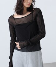 フロッキードットチュールシアーカットソー