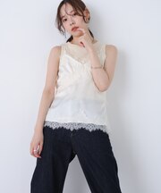 ＜MFM＞レースサテンキャミソール