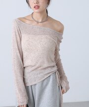 メランジドロストシャーリングカットソー