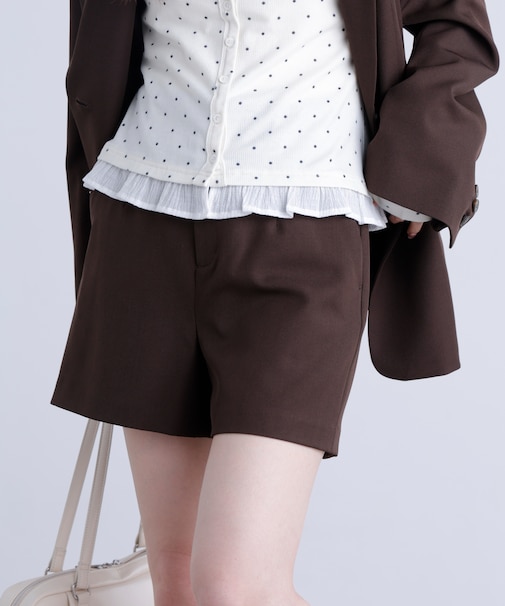 〈セットアップ対応〉ハイウエストショートパンツ