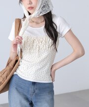 針抜きテレコTシャツ×アソートキャミセット
