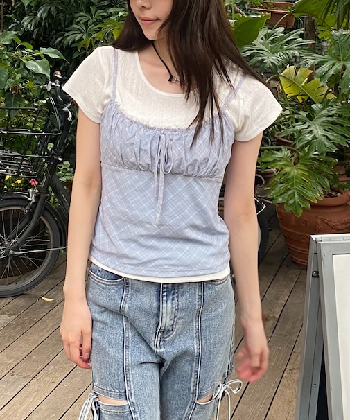 針抜きテレコTシャツ×アソートキャミセット