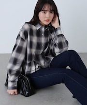 〈MFM〉チェックペプラムシャツ