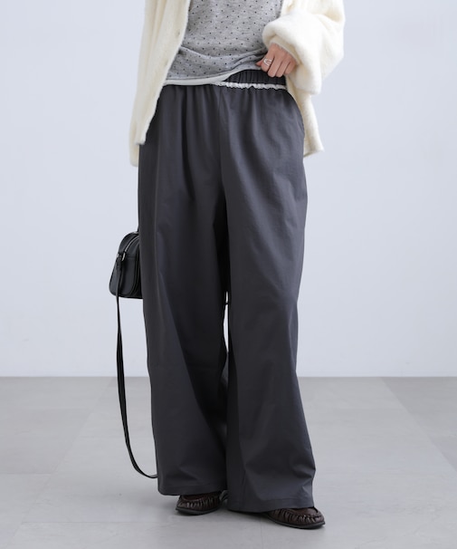 ウエストレースワイドストレートパンツ