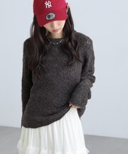 透かし編みニット