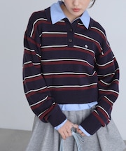 POLO BCS ボーダーポロニット