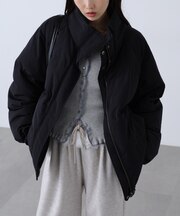 スタンド中綿ミドル丈リバーシブルブルゾン
