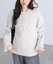 ラメミックス畦ニット