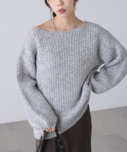 ラメミックス畦ニット
