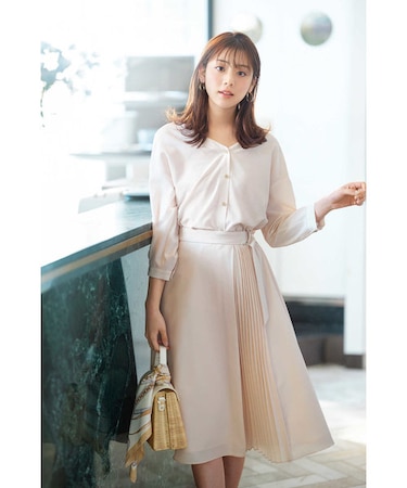 田中みな実さん着用》◇サイドプリーツシャツワンピース 