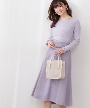 <ピスタチオ・WEB限定カラー>カラーマーメイドフレアスカート